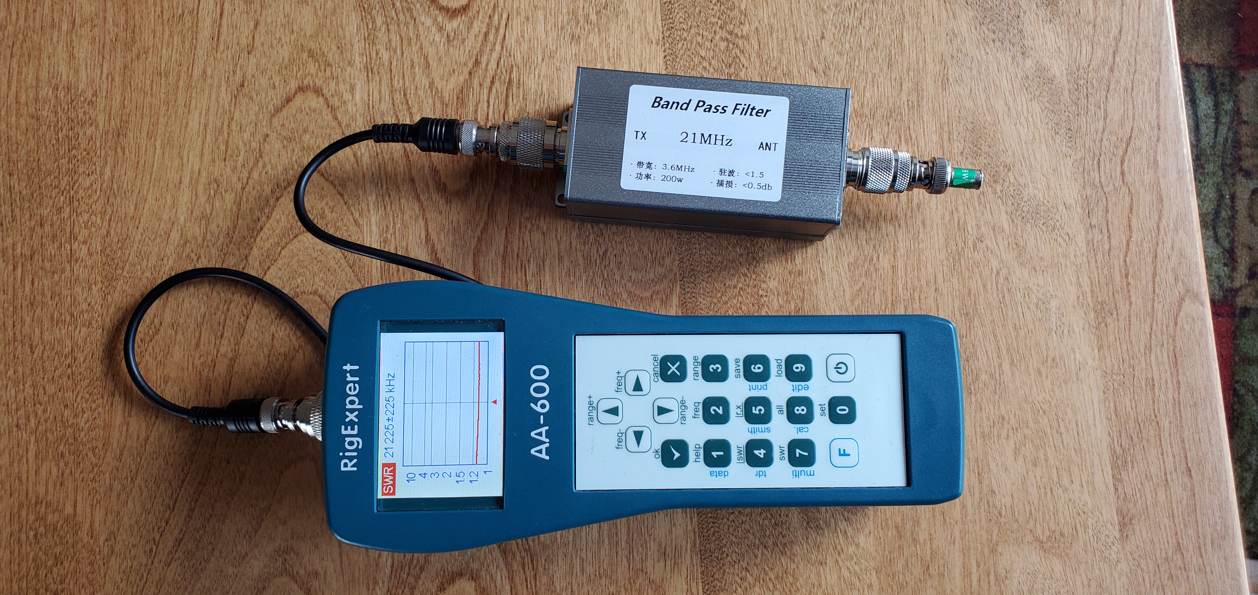 15m Band Pass Filter - swr